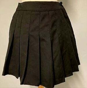 Black Pleated Mini Skirt With Outside Pocket